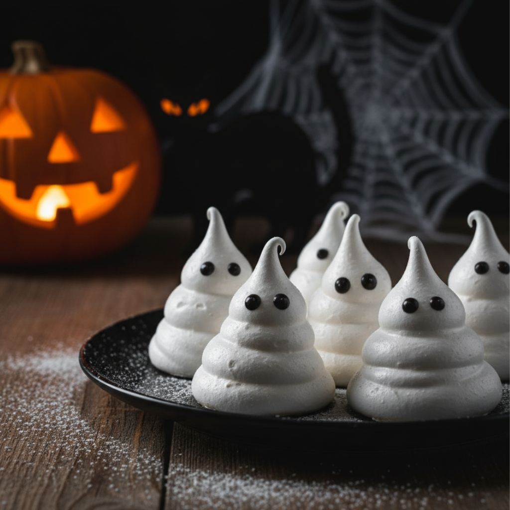 Ghostly Meringue Cookies