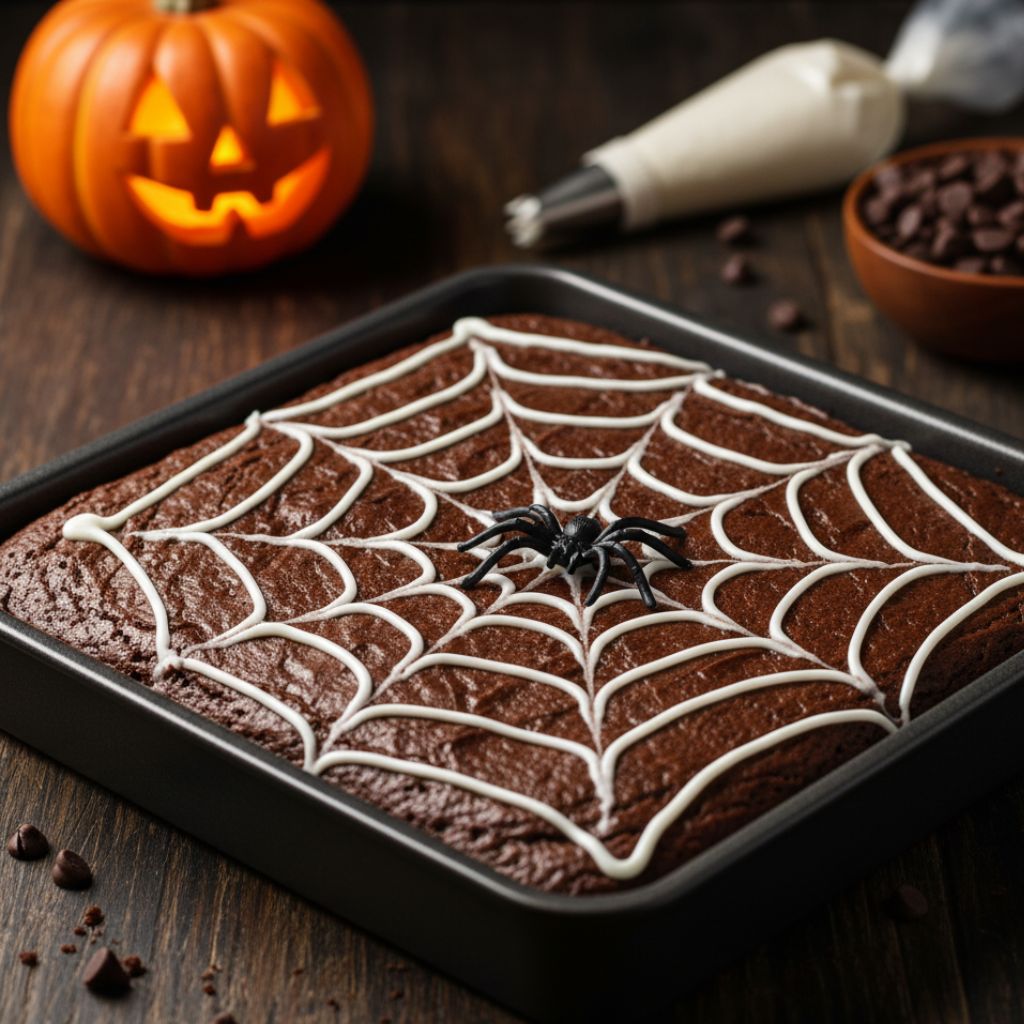 Spooky Spiderweb Brownies
