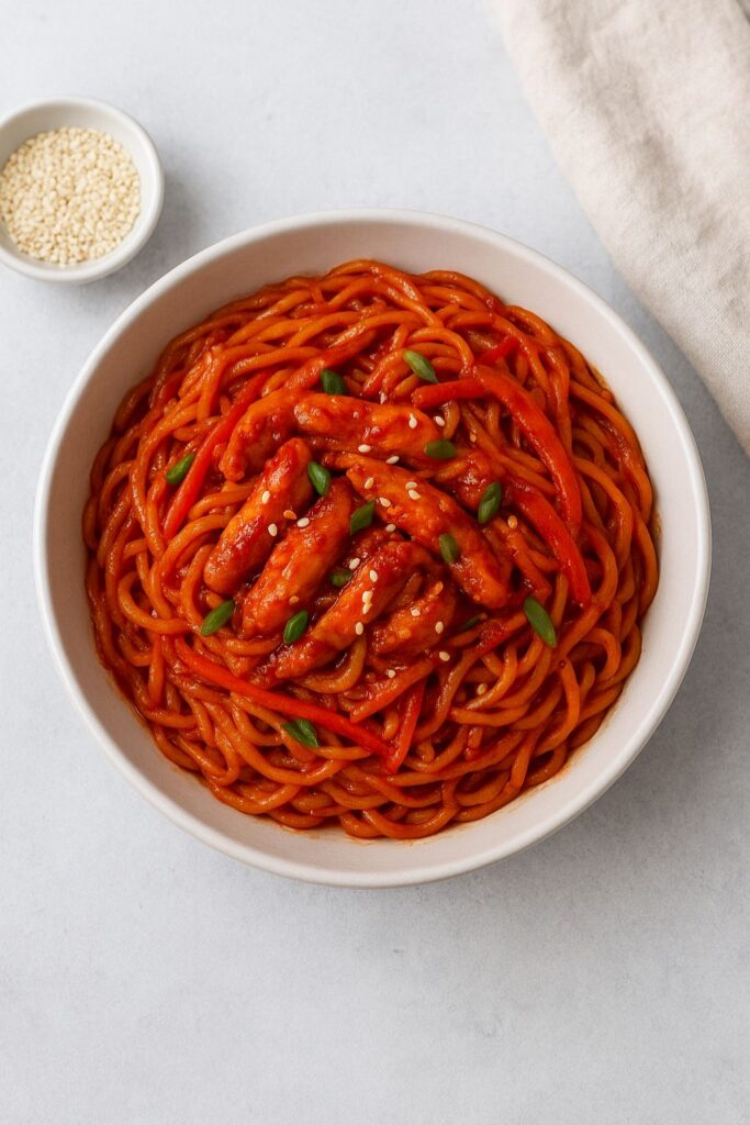 Korean Spicy Chicken Noodles Recipe