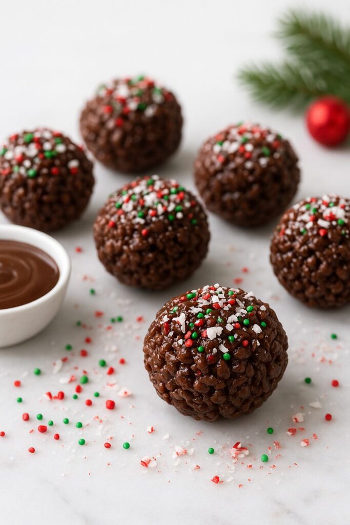 Christmas Chocolate Rice Krispie Balls Recipe