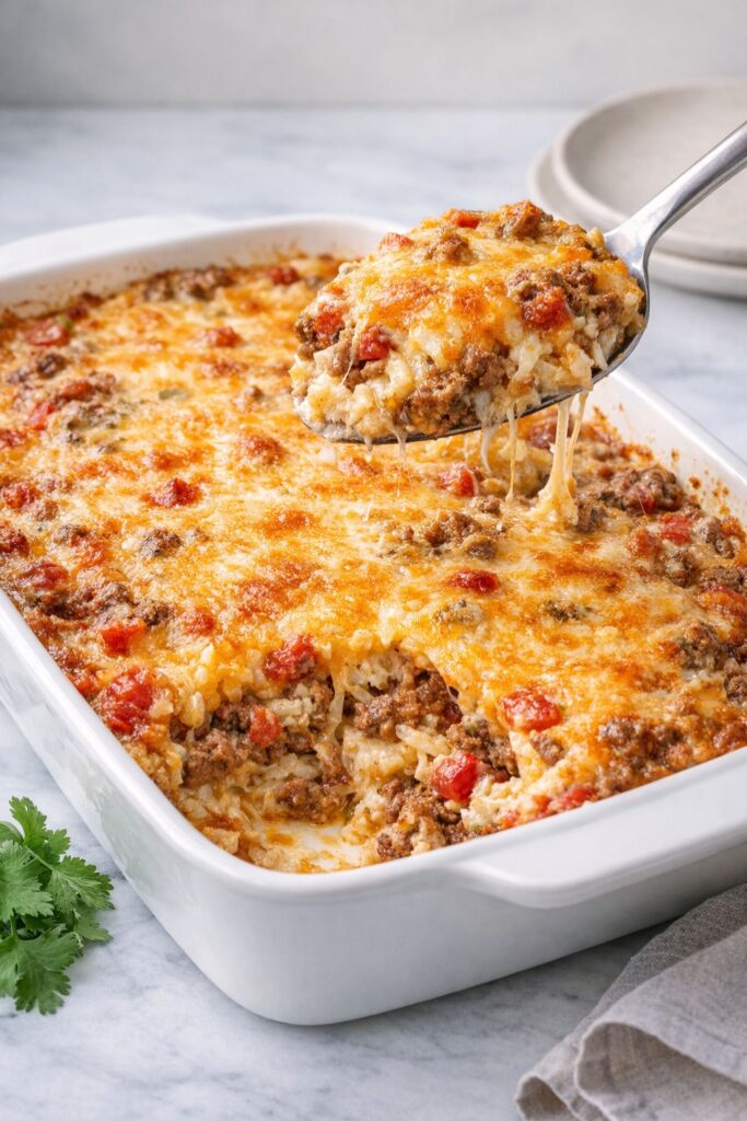 Crockpot Taco Hashbrown Casserole Recipe