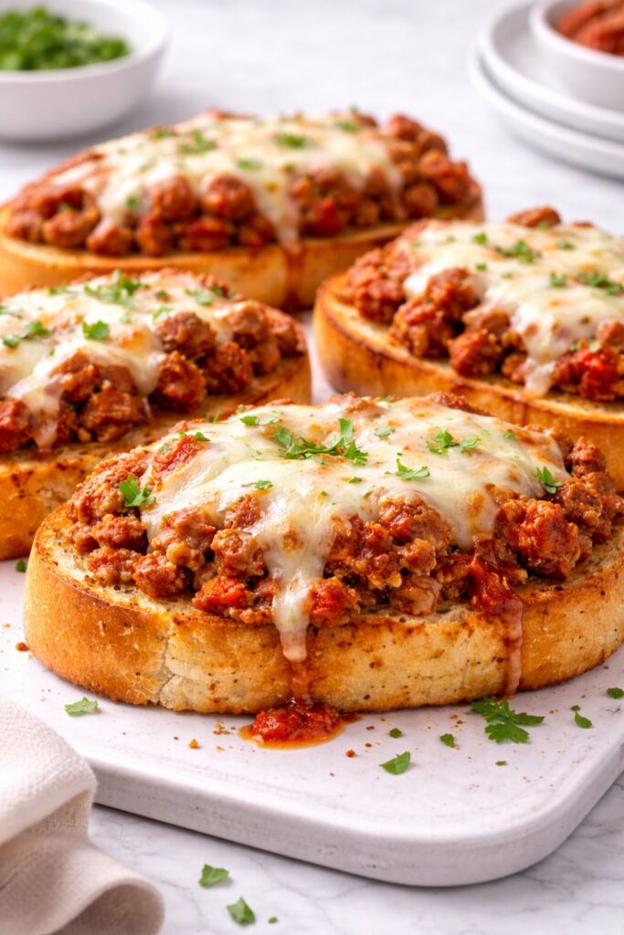 Italian Garlic Bread Sloppy Joes