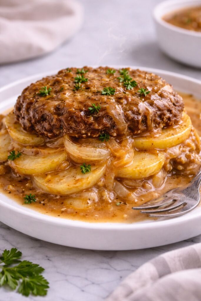 Amish Hamburger Steak Bake Recipe