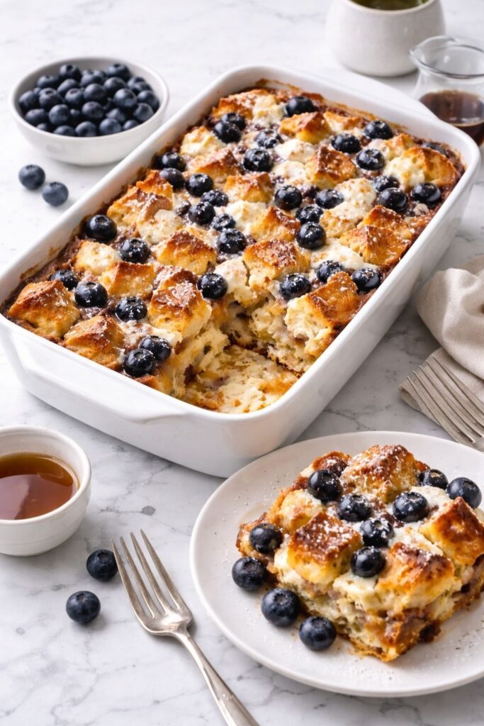 Blueberry Cream Cheese French Toast Bake