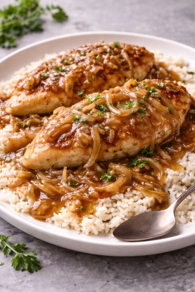Smothered Chicken And Rice Recipe