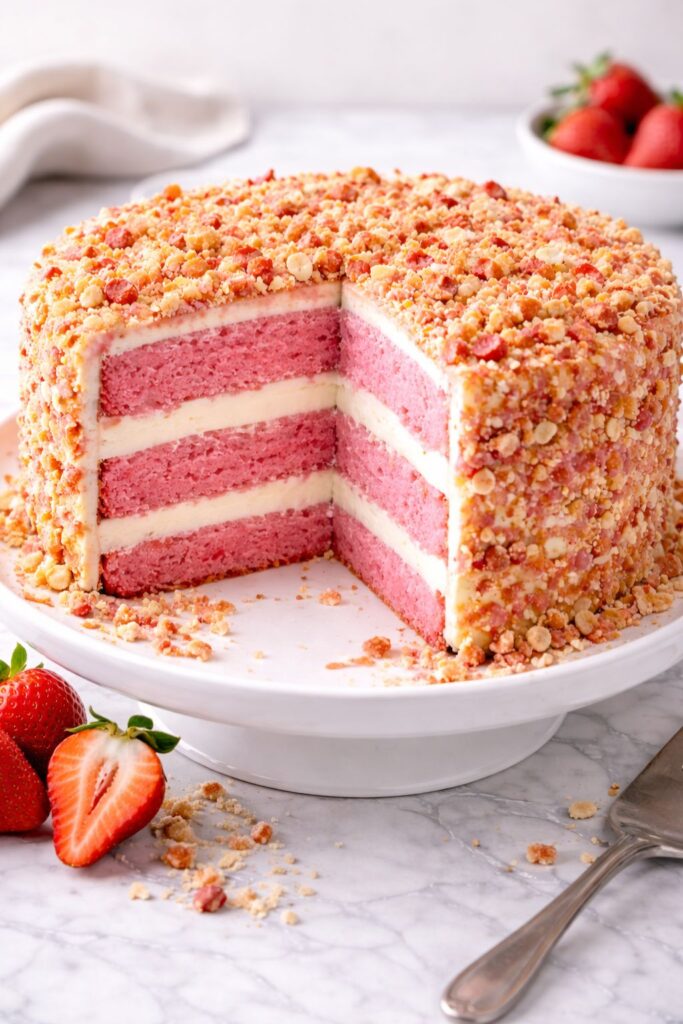 Strawberry Crunch Cake Recipe