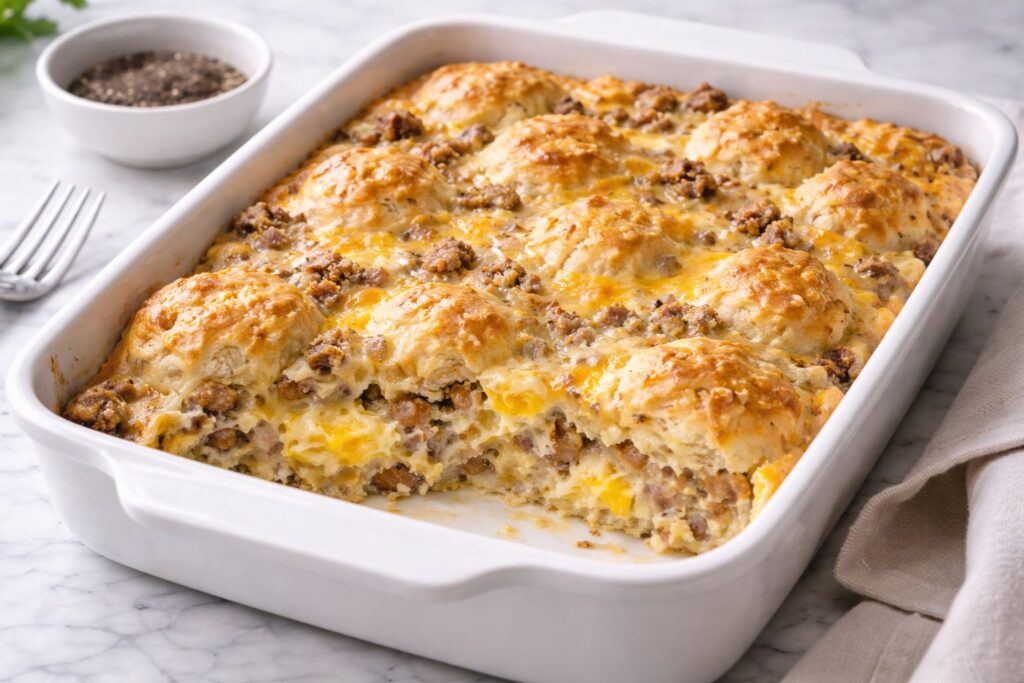 Biscuits And Gravy Breakfast Casserole