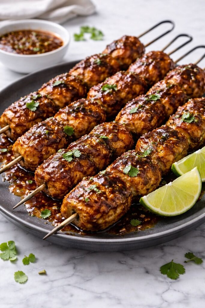 Chipotle Honey Chicken Skewers