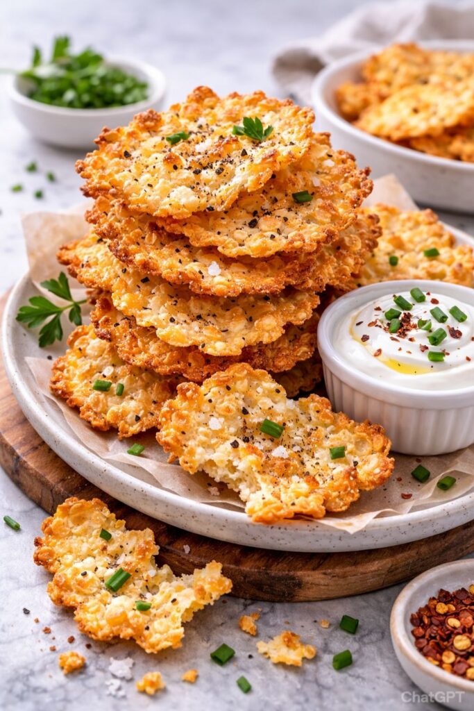Crispy Cottage Cheese Chips
