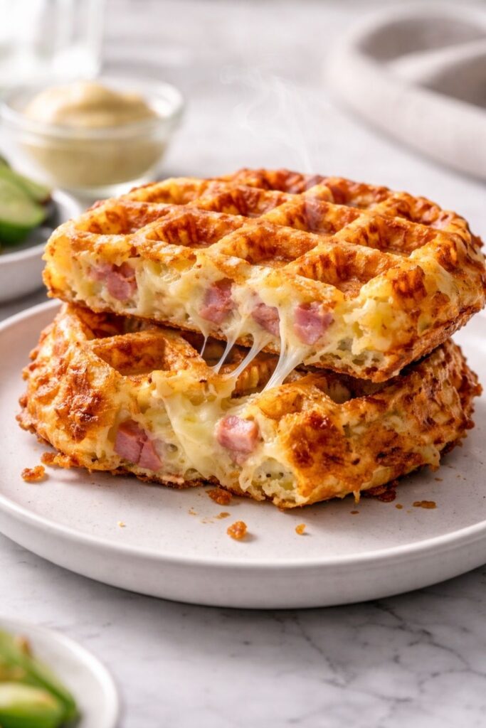 Ham & Cheese Chaffles Recipe