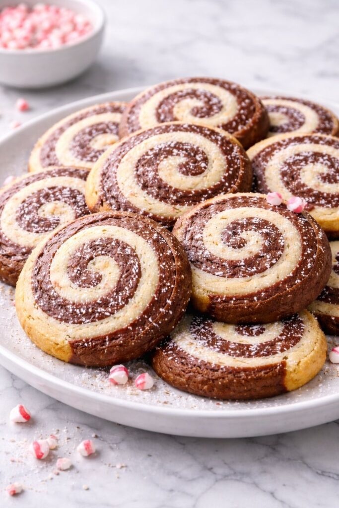 Peppermint Chocolate Swirl Cookies