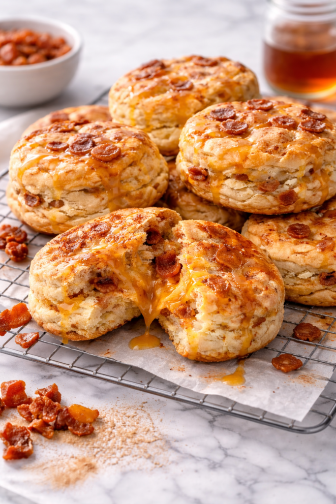Maple Bacon Cheddar Biscuits Recipe