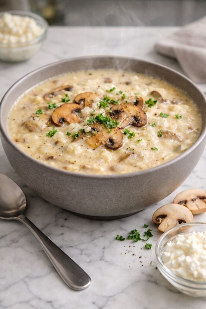 Cottage Cheese Mushroom Soup