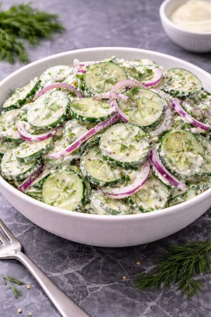 Creamy Cucumber Salad with Mayonnaise