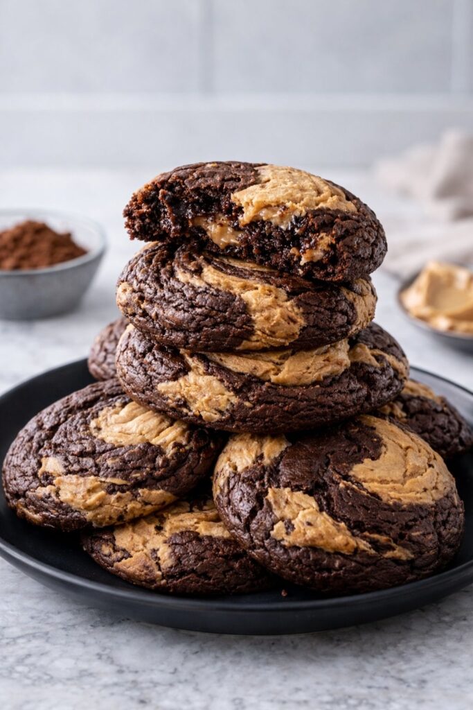 Peanut Butter Brownie Swirl Cookies