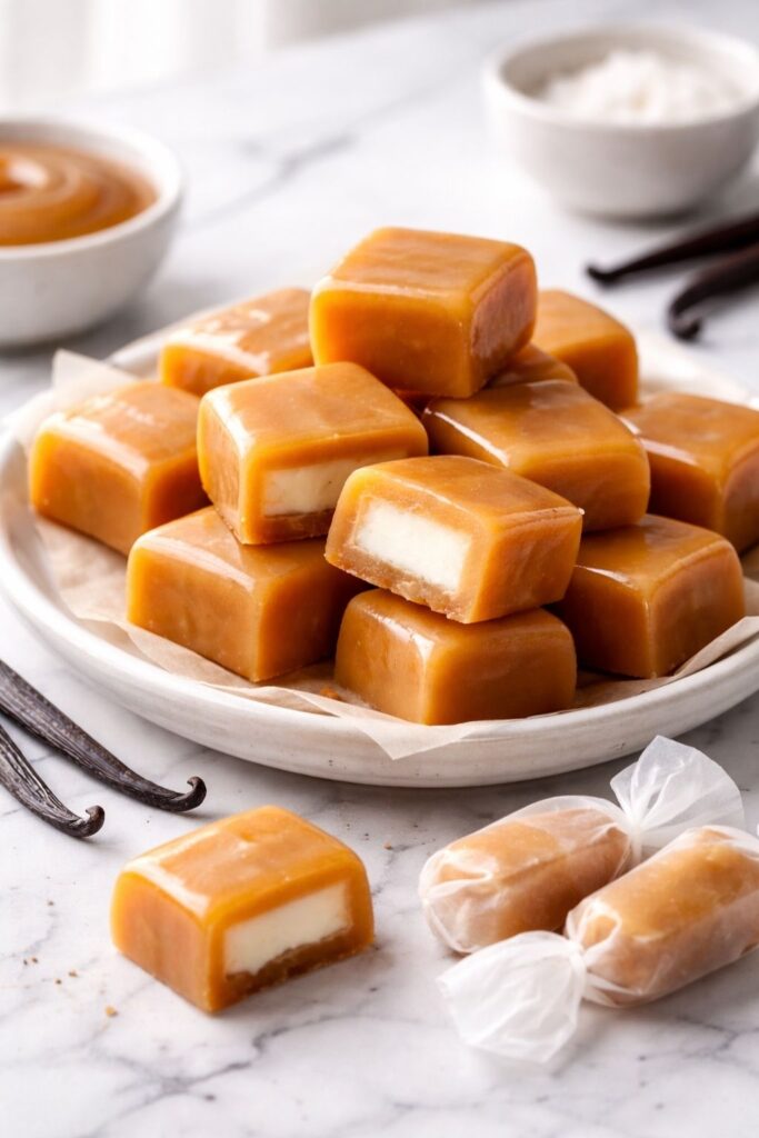 Vanilla Cream Filled Caramels Recipe