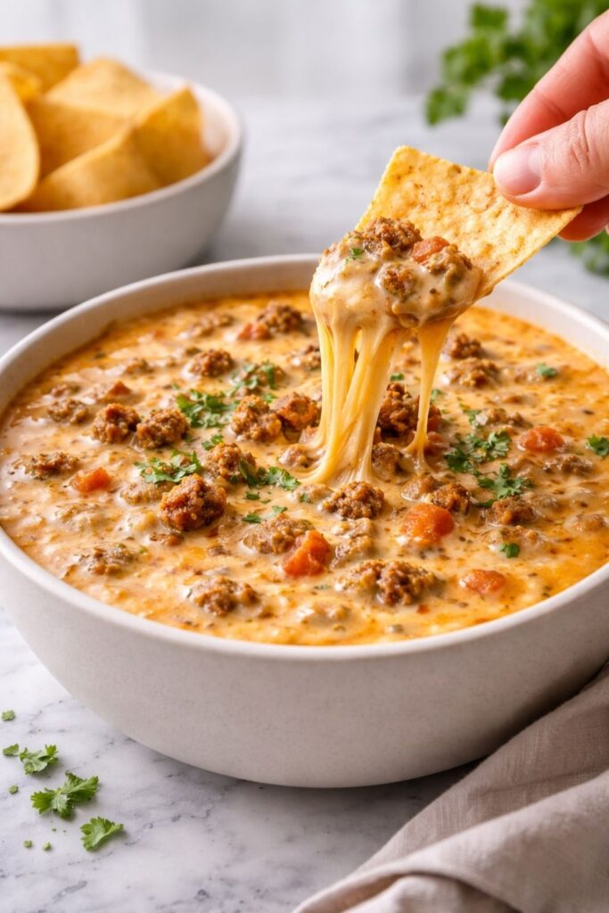 chorizo queso dip crockpot Recipe