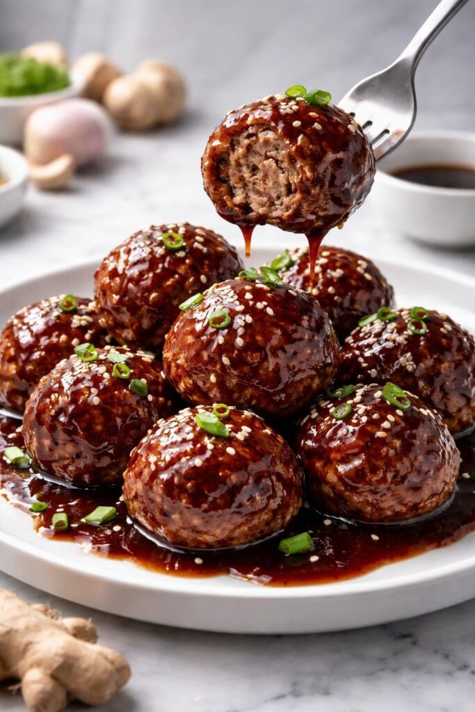 Sticky Korean BBQ Meatballs Recipe
