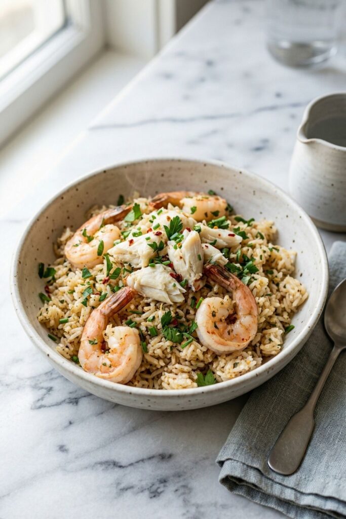Seafood Rice with Crab and Shrimp Recipe