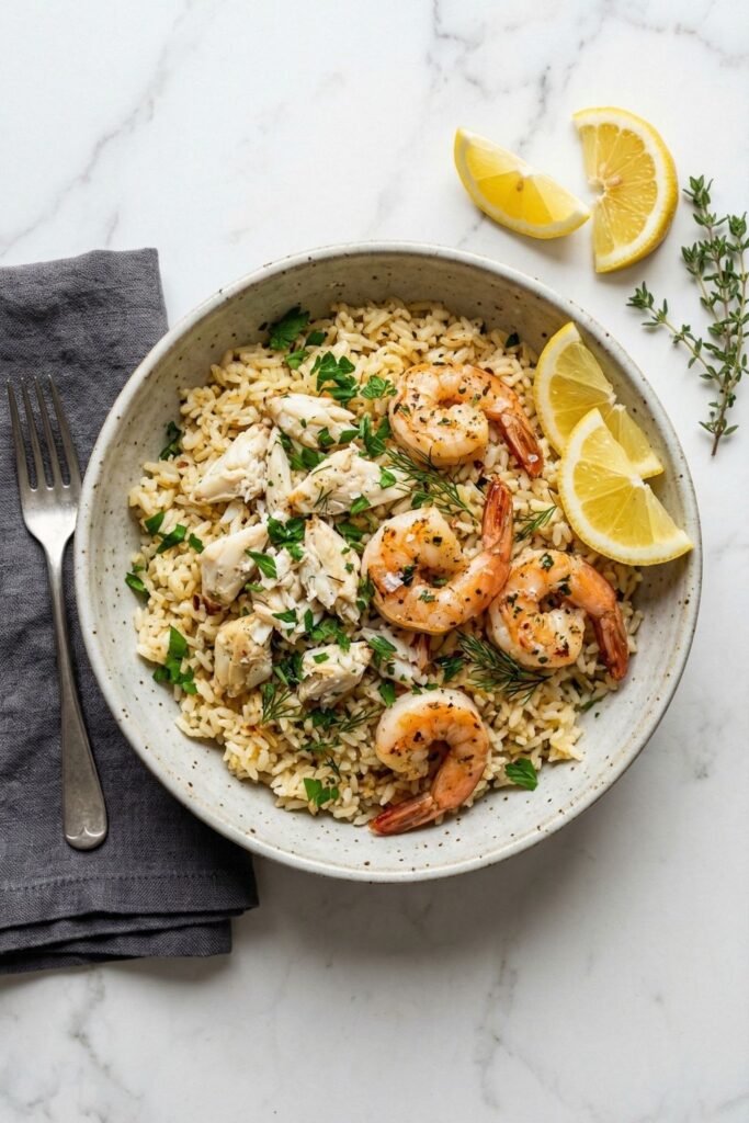 Seafood Rice with Crab and Shrimp Recipe