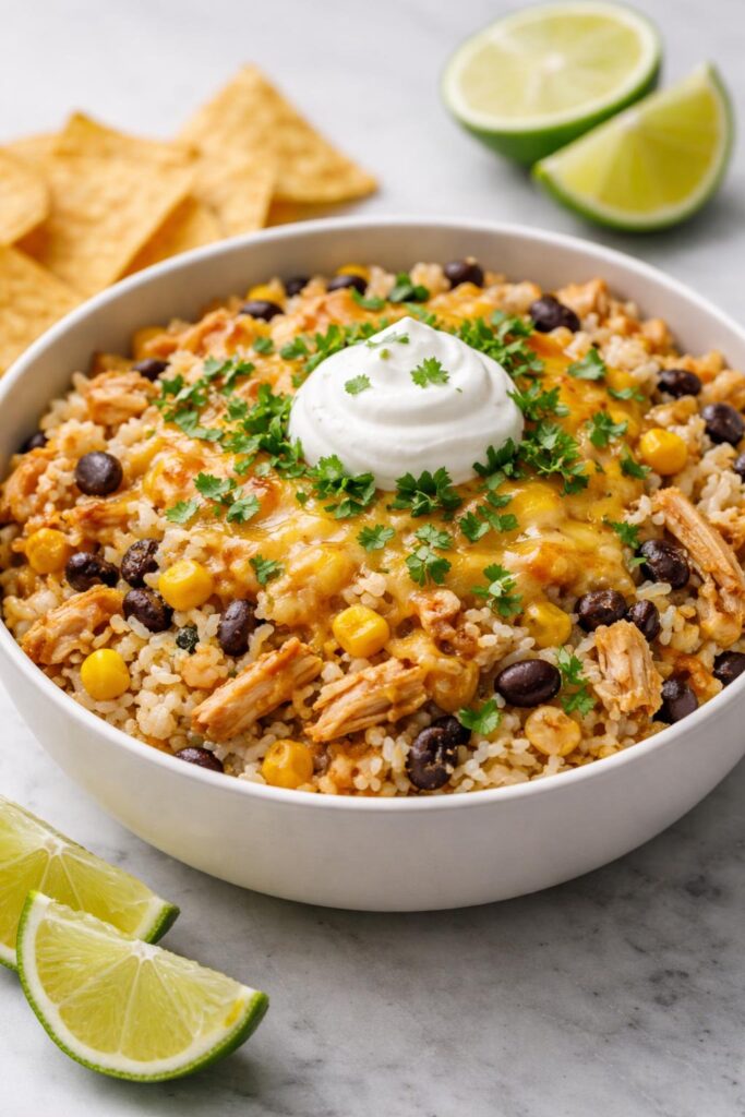 Crockpot Chicken Taco Rice Casserole Recipe
