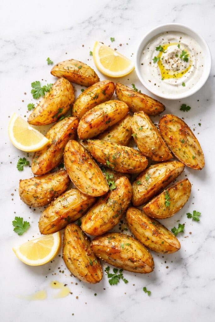 Crispy Greek Potatoes With Lemon Flavor Recipe
