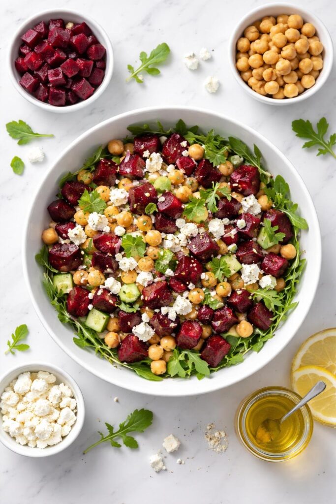 Chickpea Beet and Feta Salad Recipe