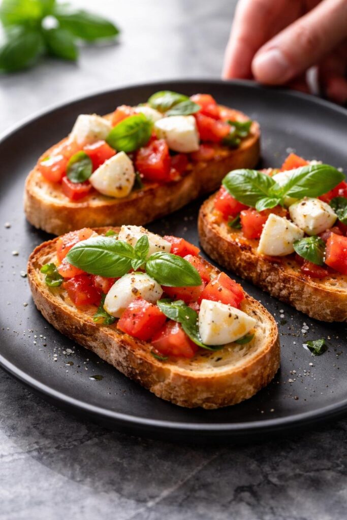 Italian Bruschetta with Mozzarella recipe
