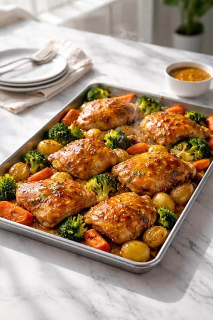 Honey Mustard Chicken Sheet Pan Dinner