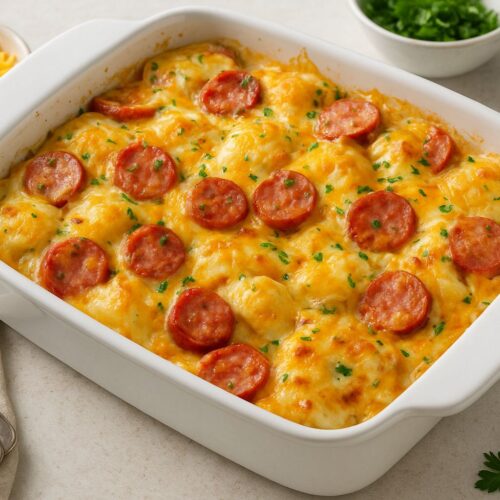 Crock Pot Pierogi and Kielbasa Casserole Recipe