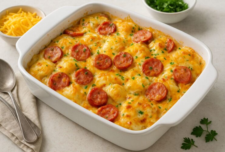 Crock Pot Pierogi and Kielbasa Casserole Recipe
