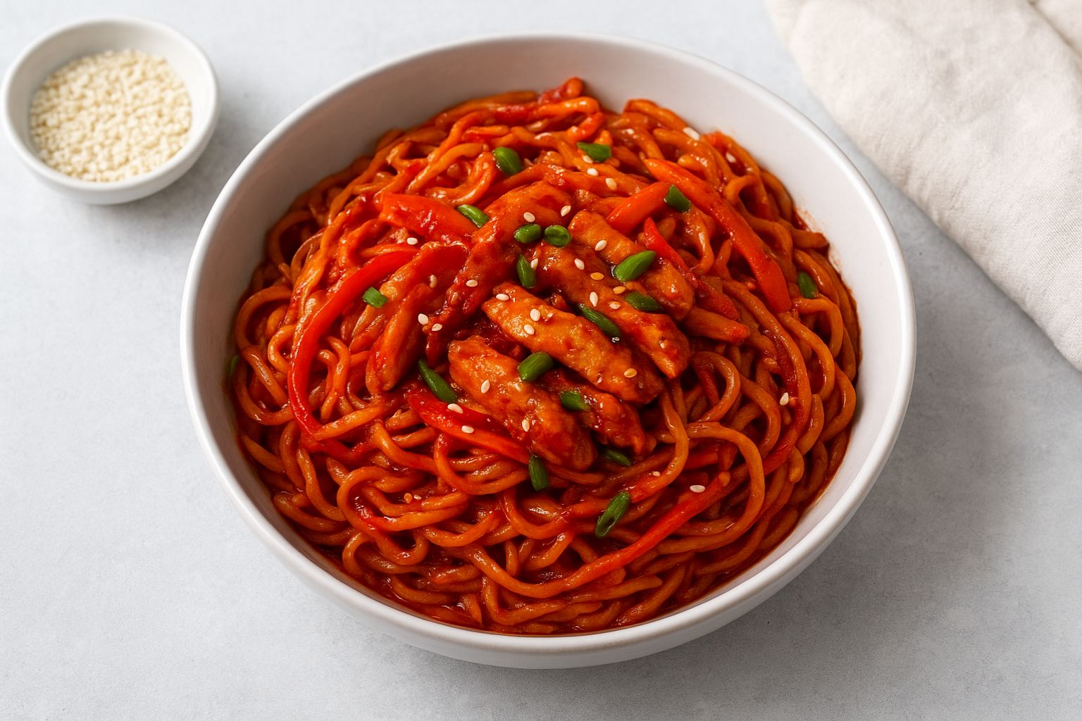Korean Spicy Chicken Noodles Recipe