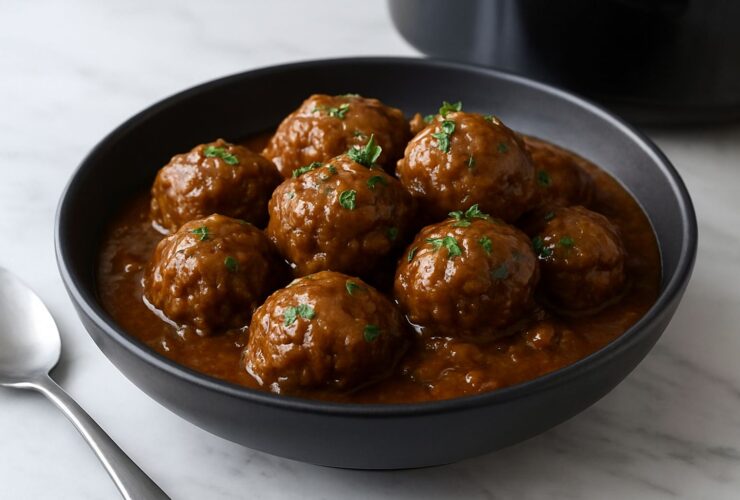 Beefy Onion Crockpot Meatballs Recipe