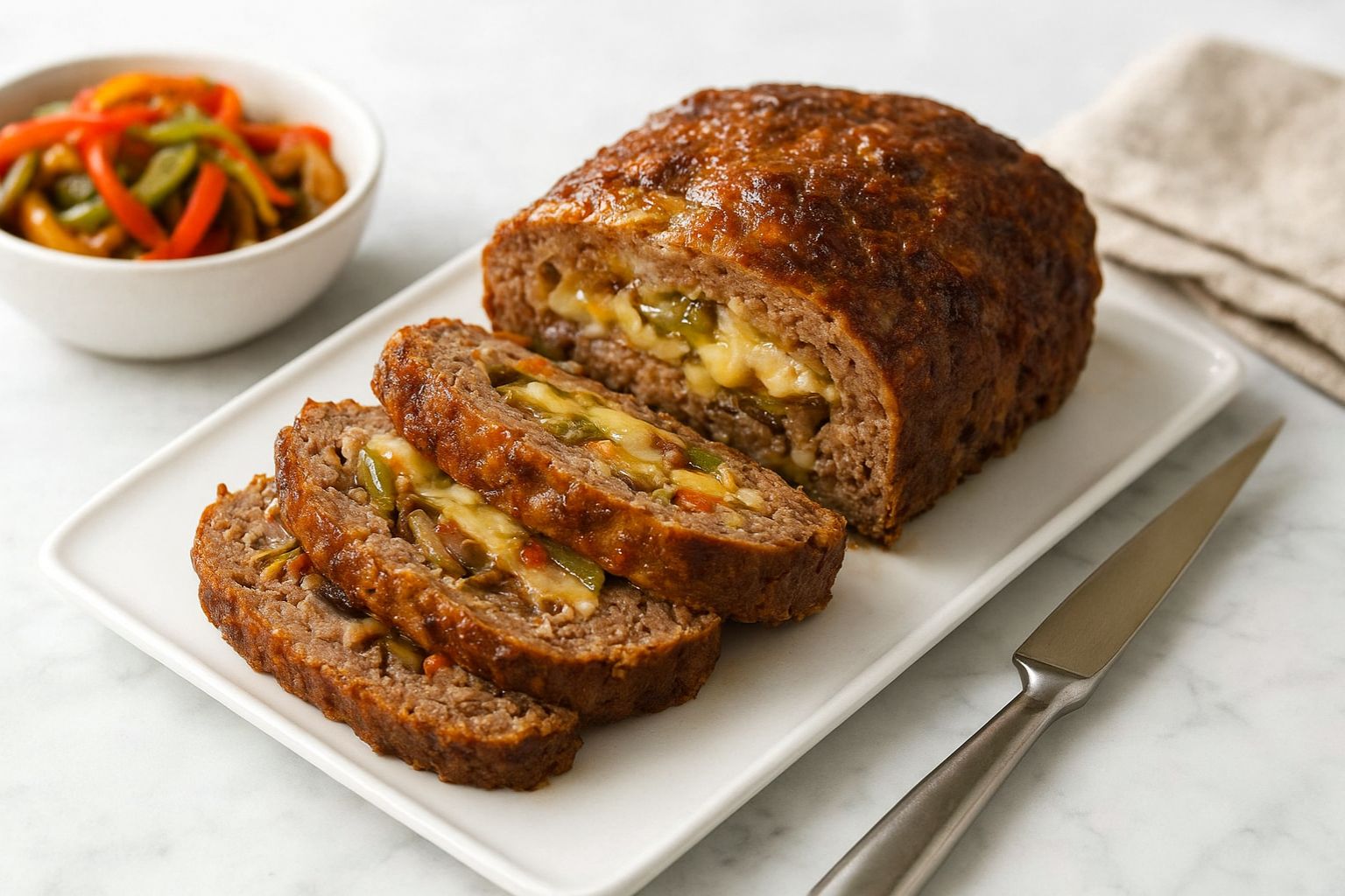 Philly Cheesesteak Meatloaf Recipe