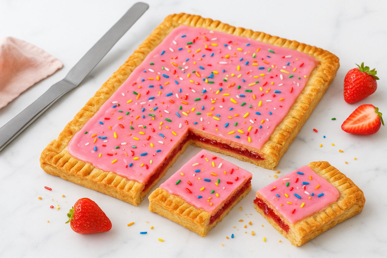 Strawberry Pop Tart Slab Pie Recipe