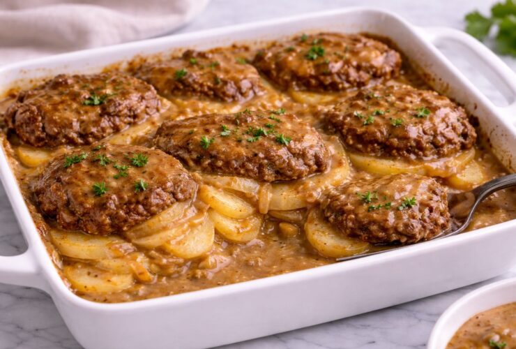Amish Hamburger Steak Bake Recipe