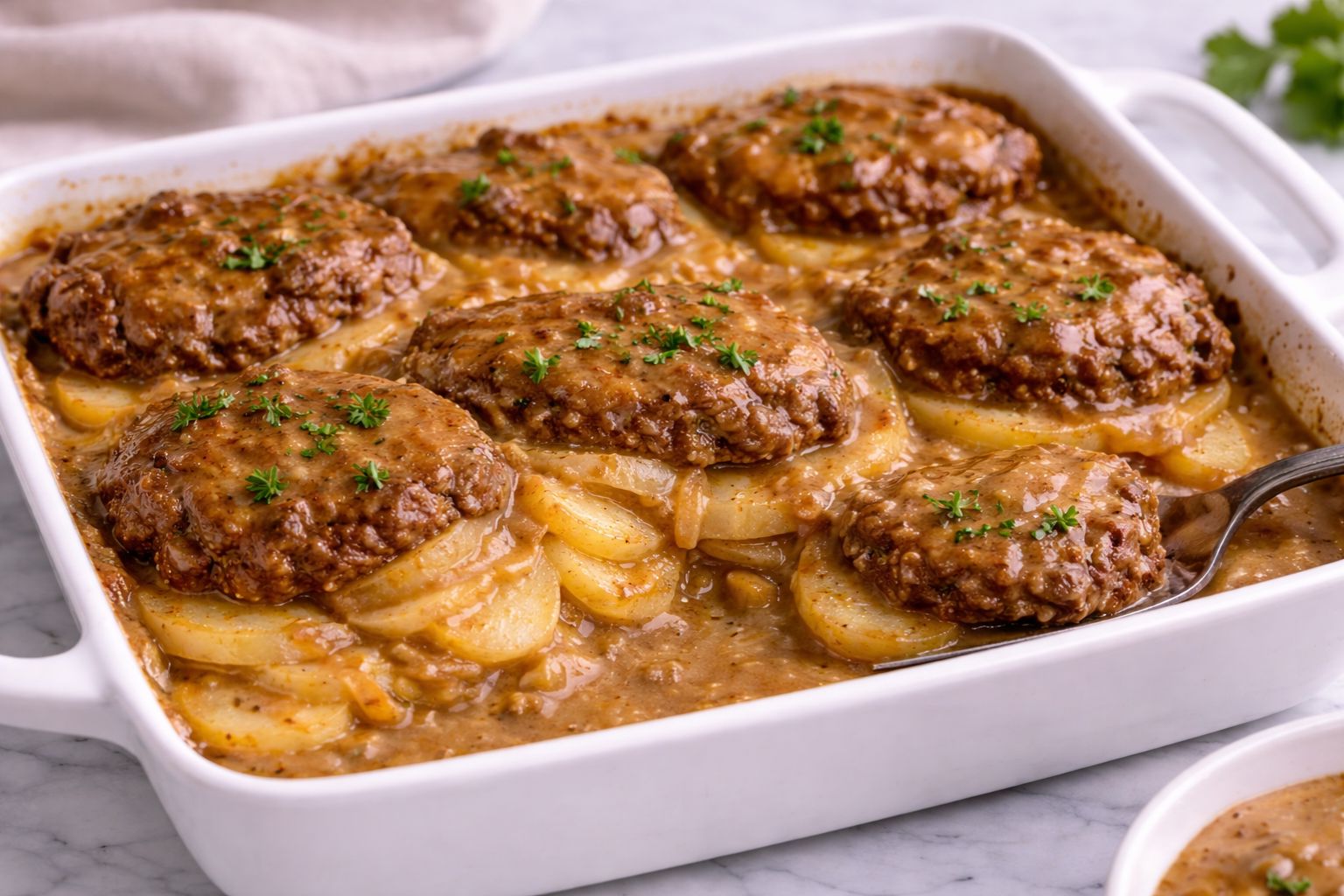 Amish Hamburger Steak Bake Recipe