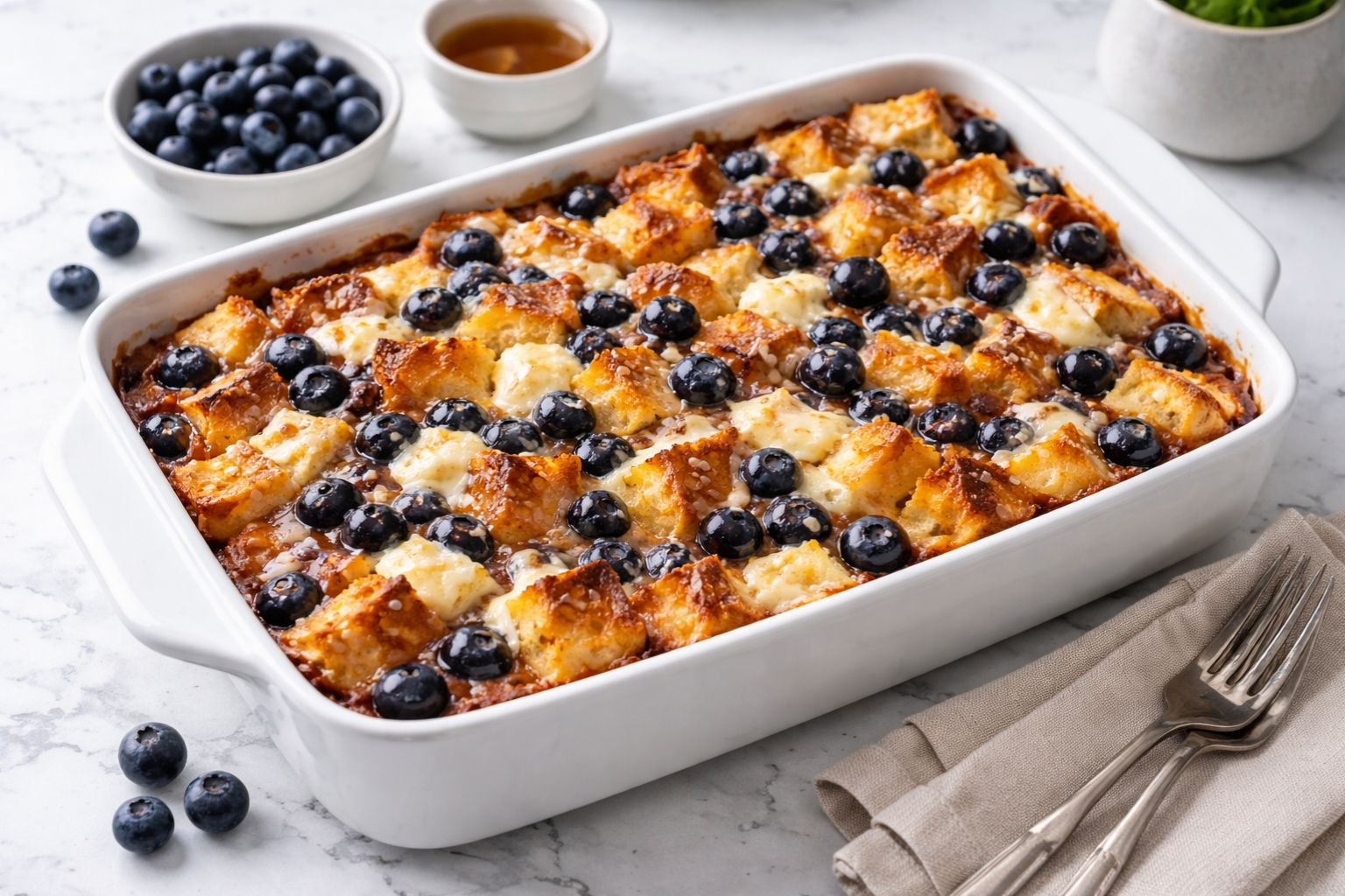 Blueberry Cream Cheese French Toast Bake