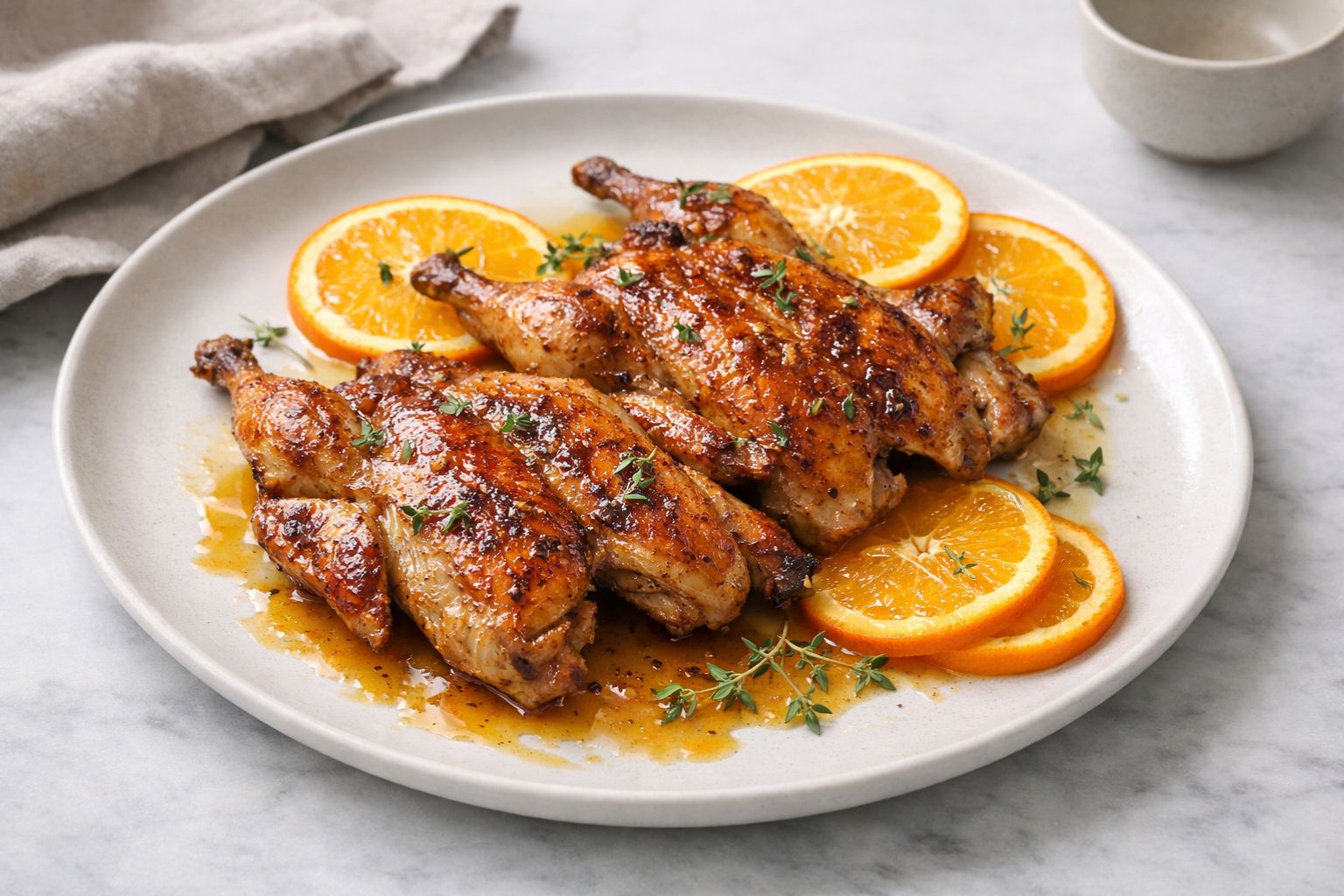 Butterflied Quail With An Orange Recipe