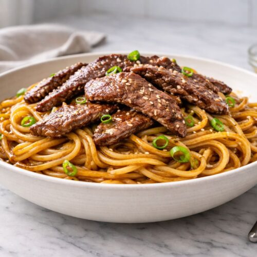 Garlic Butter Steak Lightning Noodles