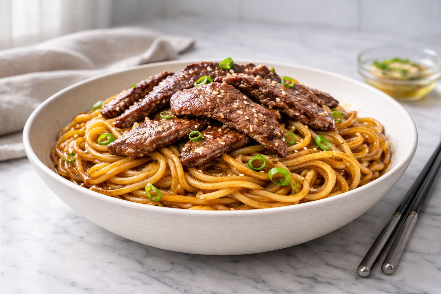 Garlic Butter Steak Lightning Noodles