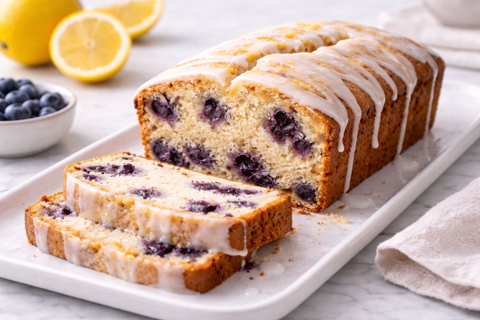 Lemon Blueberry Loaf Cake Recipe