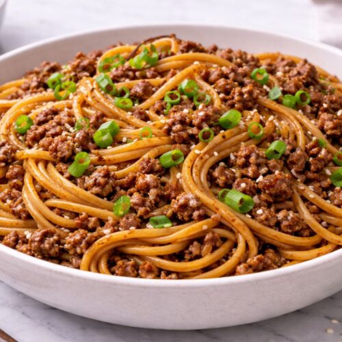 Mongolian Ground Beef Noodles