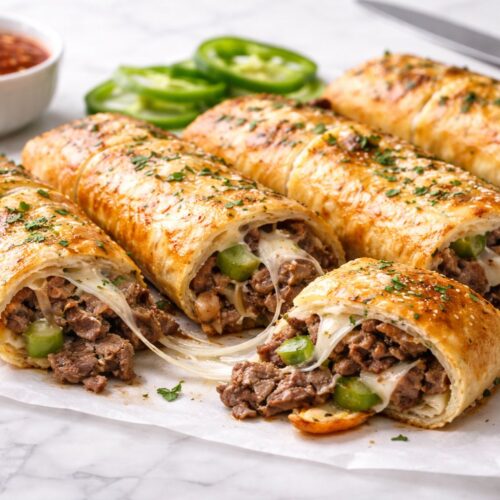 Philly Cheesesteak Stuffed Cheesy Breadsticks