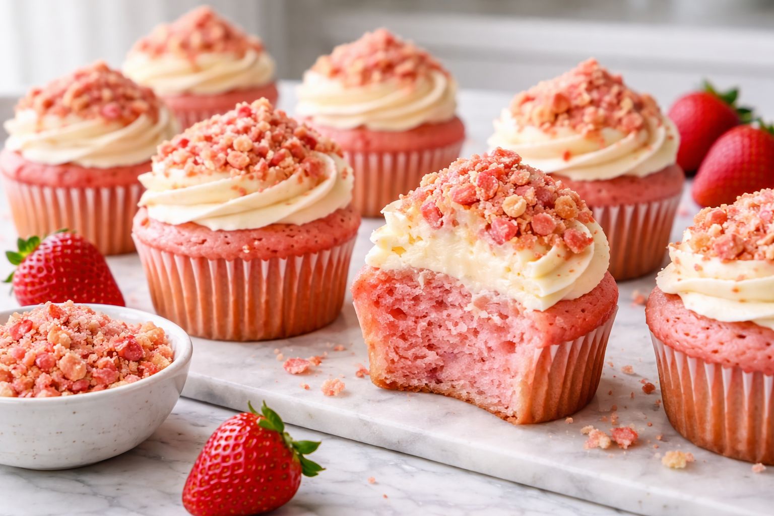 Strawberry Crunch Cupcakes Recipe