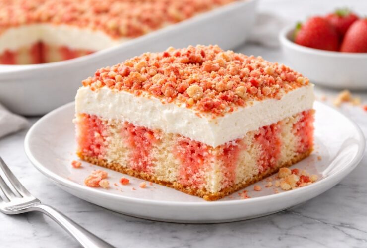 Strawberry Crunch Poke Cake Recipe