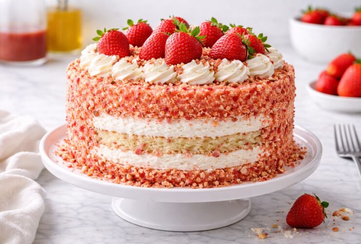 Strawberry Shortcake Crunch Cake Recipe