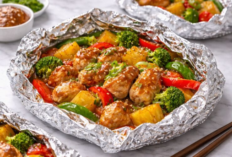 Teriyaki Chicken and Pineapple Foil Packets