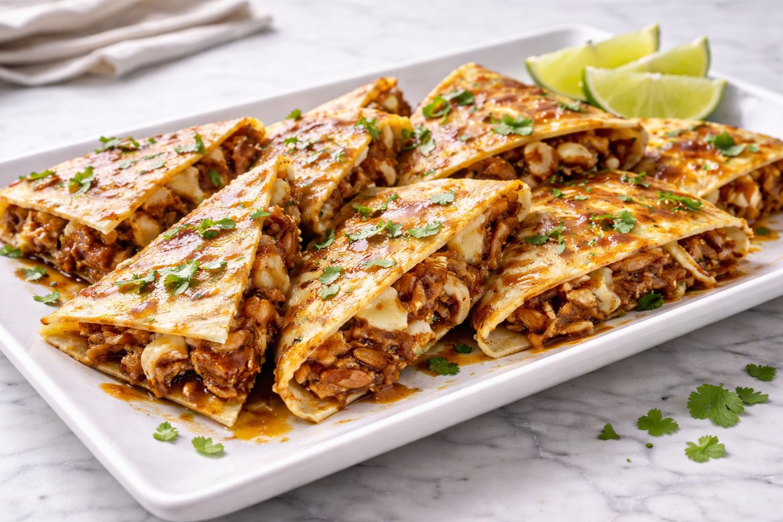 Blackstone Hot Honey BBQ Chicken Quesadillas