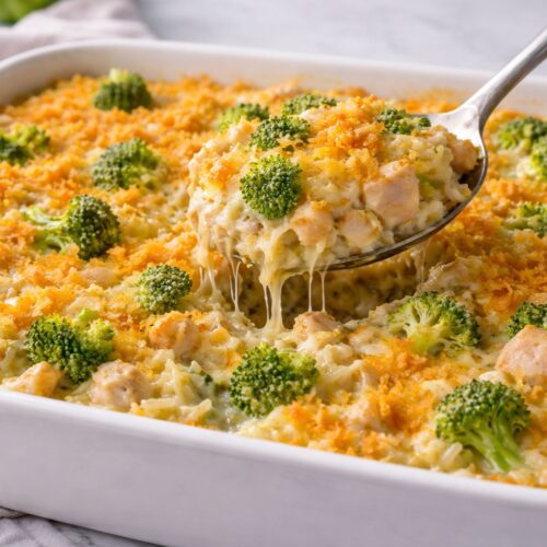 Cheesy Chicken Broccoli Rice Casserole